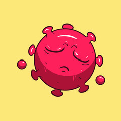 corona virus covid-19 mascot cartoon character vector illustration