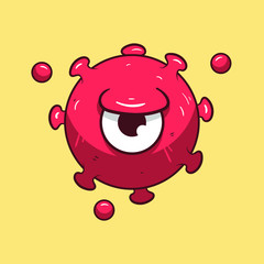 corona virus covid-19 mascot cartoon character vector illustration