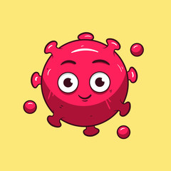 corona virus covid-19 mascot cartoon character vector illustration