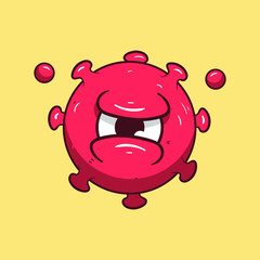 corona virus covid-19 mascot cartoon character vector illustration