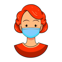 beauty nurse avatar vector illustration