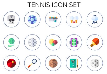 tennis icon set