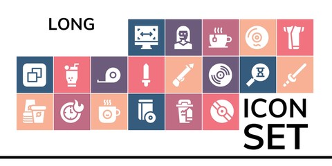 Modern Simple Set of long Vector filled Icons