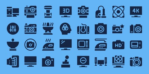 Modern Simple Set of electronics Vector filled Icons