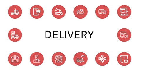 delivery simple icons set