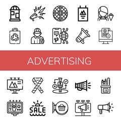 advertising simple icons set
