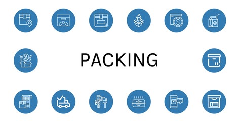 Set of packing icons