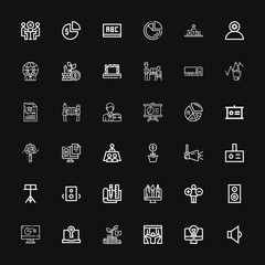 Editable 36 presentation icons for web and mobile