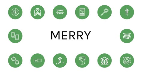 merry simple icons set