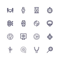 Editable 16 watch icons for web and mobile