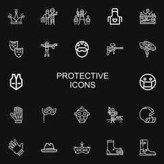 Editable 22 protective icons for web and mobile