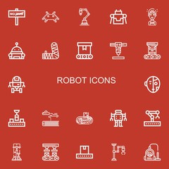 Editable 22 robot icons for web and mobile