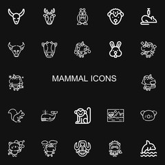 Editable 22 mammal icons for web and mobile
