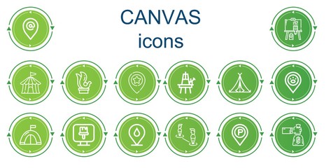 Editable 14 canvas icons for web and mobile