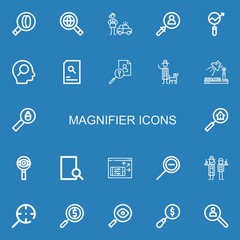 Editable 22 magnifier icons for web and mobile