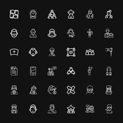 Editable 36 staff icons for web and mobile