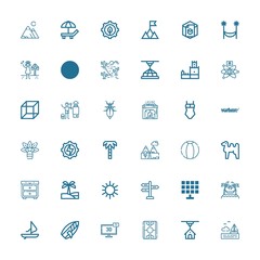 Editable 36 sun icons for web and mobile