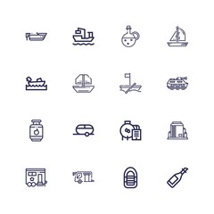 Editable 16 tanker icons for web and mobile