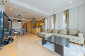 Interior, beautiful apartment, luxurious living room