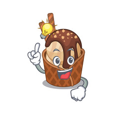 Have an idea gesture of coffee ice cream mascot character design
