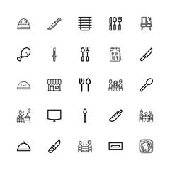 Editable 25 dining icons for web and mobile