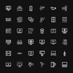 Editable 36 television icons for web and mobile