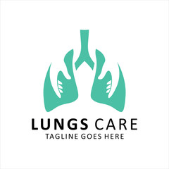 Fototapeta premium Lungs Care Logo Template Design Vector, Emblem, Design Concept, Creative Symbol, Icon, lungs care Idea logo design inspiration.