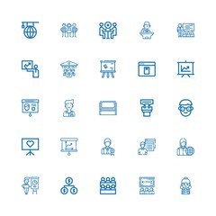 Editable 25 seminar icons for web and mobile