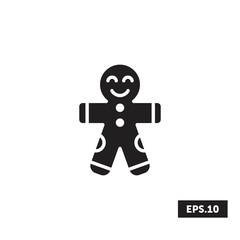 Gingerbread man icon, Christmas sign/symbol vector