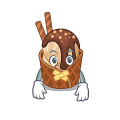 coffee ice cream mascot cartoon character design with silent gesture