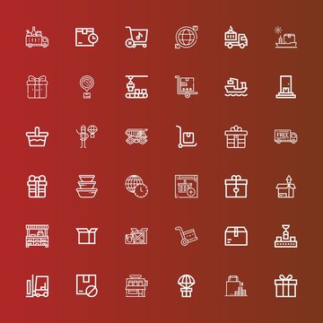 Editable 36 delivery icons for web and mobile
