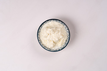 milk cream on white background