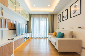 Interior, beautiful apartment, luxurious living room
