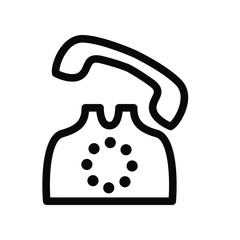 Home phone icon vector , business celluler , design template logo emblem isolated illustration , outline solid background white