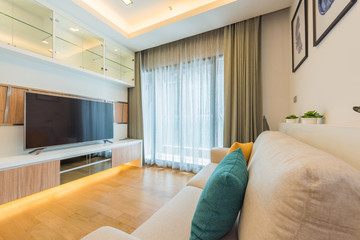 Interior, beautiful apartment, luxurious living room
