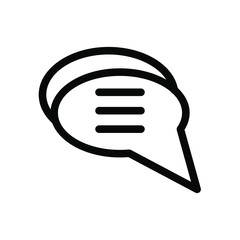 Bubble Speech Icon Emblem Isolated Illustration , Template Logo Design Simple Outline Solid Background White