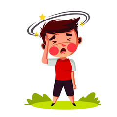 Boy have headache and worry about covid19 can infect him