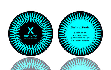 round and retro vintage business card. circle style