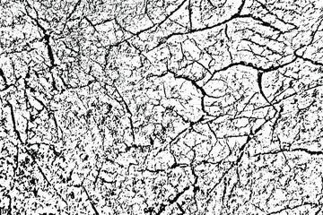 Grunge texture of the soil cracked by drought. Overlay template. Vector illustration