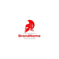 Red Helmet Viking Logo Design Vector
