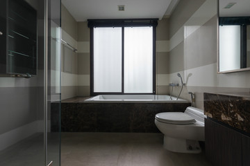 Naklejka na ściany i meble Luxury bathroom bright colors in apartment 