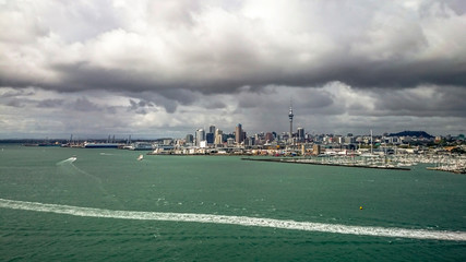 Auckland. New Zealand - March 18, 2016: View of Auckland harbour in New Zealand.