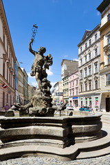 Obraz premium Merkur Fountain (1727, baroque style) town Olomouc, Moravia, Czech Republic