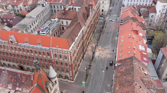 Zagreb Earthquake during COVID19 Corona Virus - Aerial footage