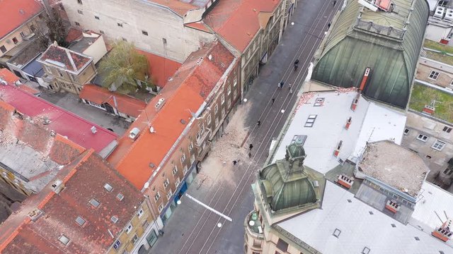 Zagreb Earthquake during COVID19 Corona Virus - Aerial footage