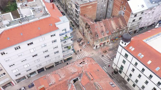 Zagreb Earthquake during COVID19 Corona Virus - Aerial footage