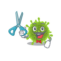 Cool Barber coronavirus in mascot design style