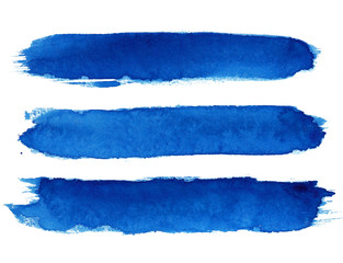 Blue watercolor banners isolated