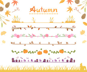 秋のデザイン素材セット