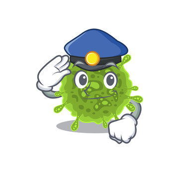 A picture of coronavirus performed as a Police officer